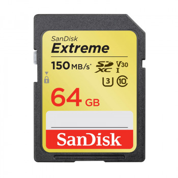SanDisk EXTREME SDXC 64GB 150/60 MB/s UHS-I V30 U3