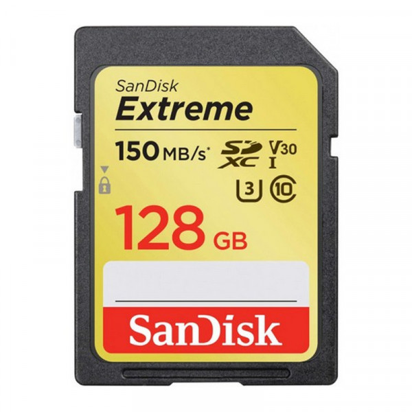SanDisk EXTREME SDXC 128GB 150/60 MB/s UHS-I V30 U3
