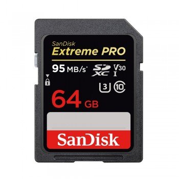 SanDisk SDXC 64 GB Extreme PRO 95/90 MB/s V30 UHS-I U3 Class 10