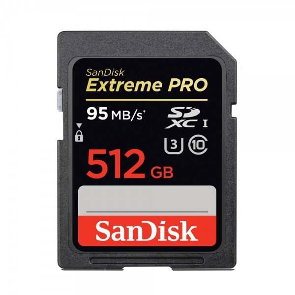 SanDisk SDXC 512 GB Extreme PRO 95/90 MB/s V30 UHS-I U3 Class 10