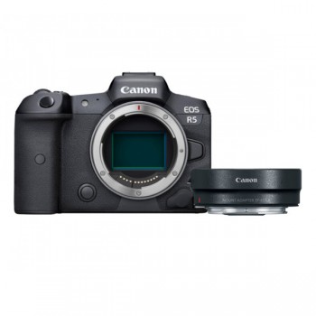 Pełnoklatkowy aparat bezlusterkowy Canon EOS R5. Zestaw z adapterem EF-EOS R.